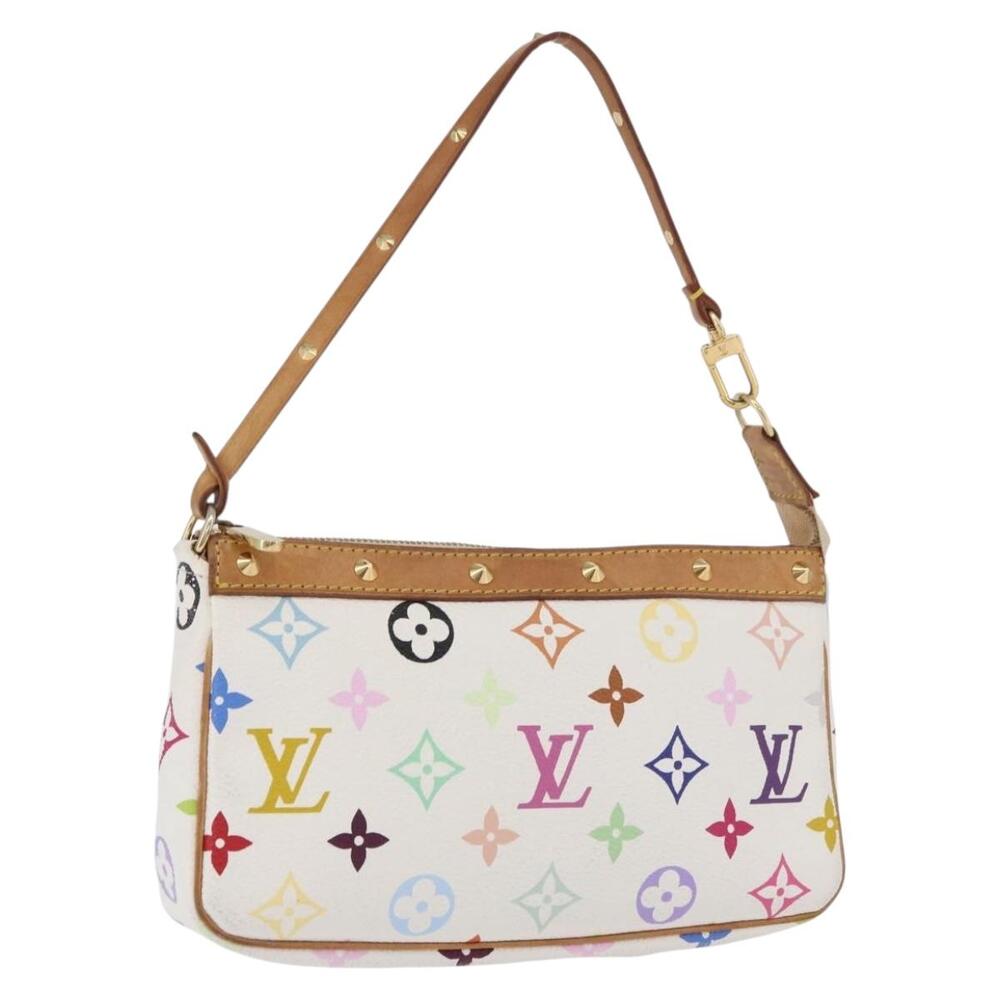 Louis Vuitton X Takashi Murakami Multicolor Blanc Pochette Accessories
